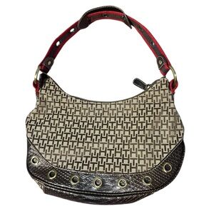 Y2K TOMMY HILFIGER Monogram Satchel Shoulder Bag Purse